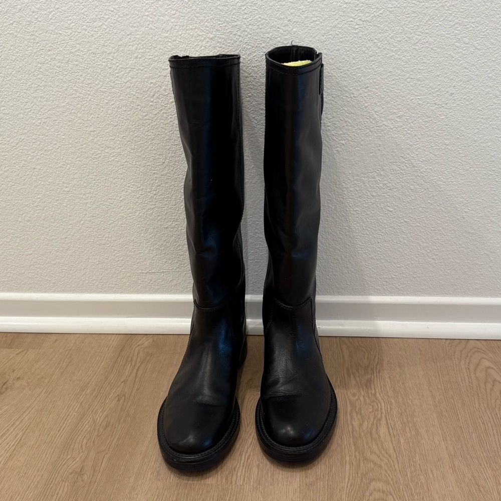 ZARA tall faux leather boots